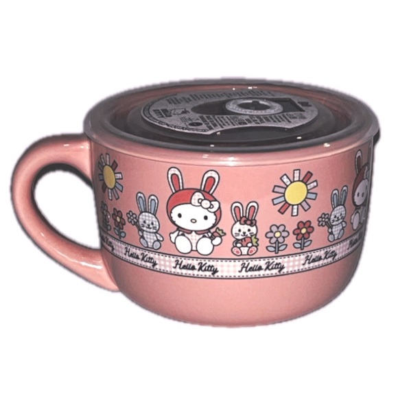 Hello Kitty Dining Hello Kitty Ceramic Soup Mug With Pressure